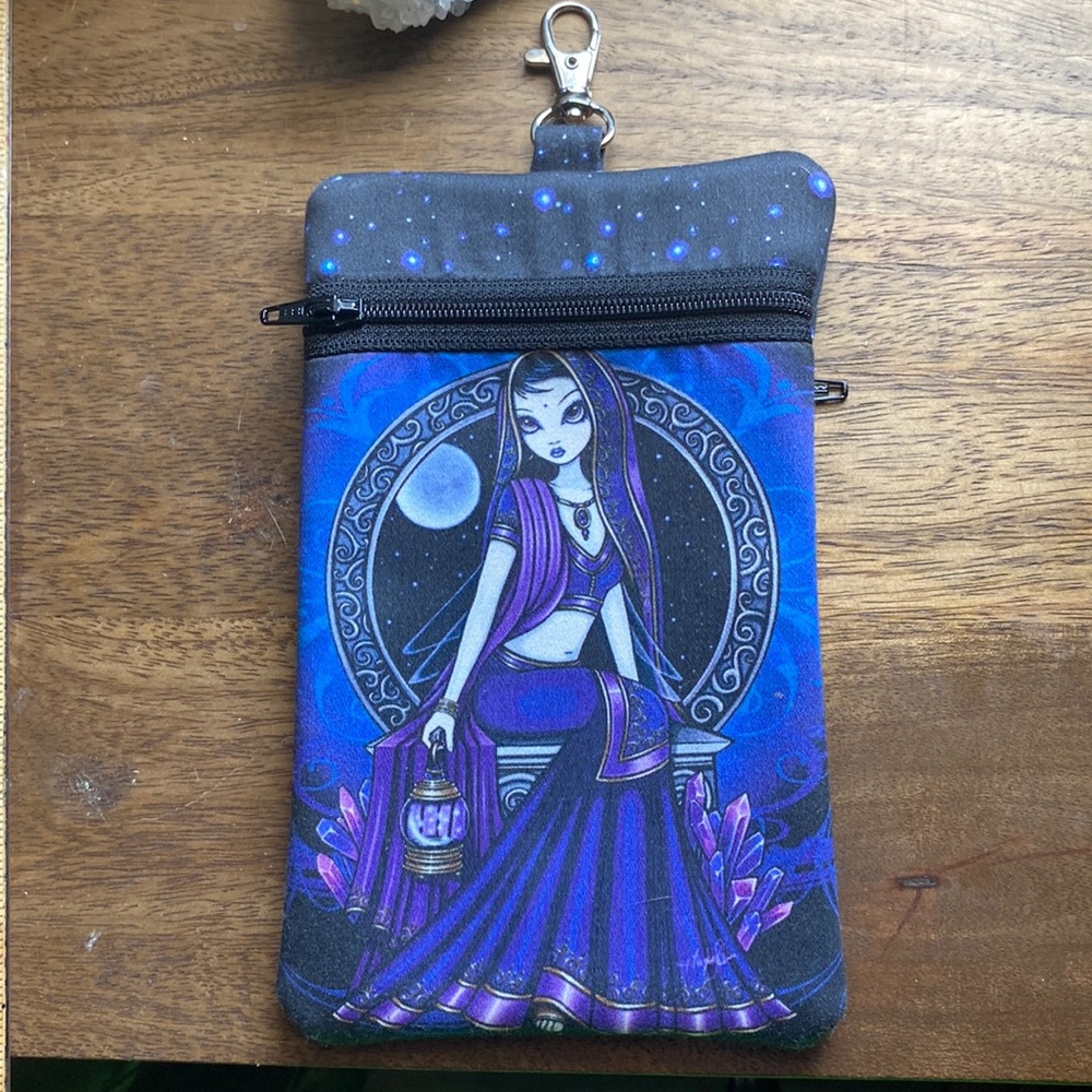 Indigo Night, Moon Goddess Pouch/phone pouch/ herbal pouch